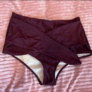 Kortni Jeane Encore Mulberry Tie Front High waisted bottoms XL